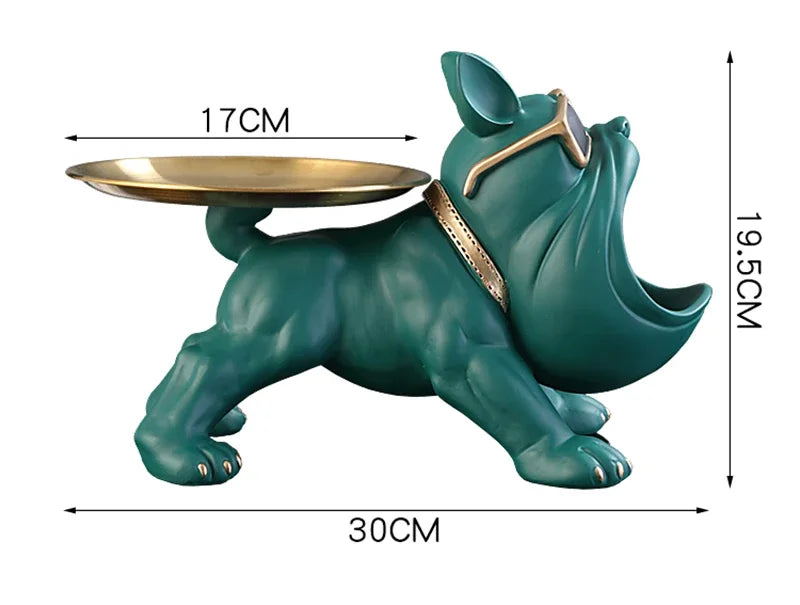 Home Bulldog Statue Keys Storage