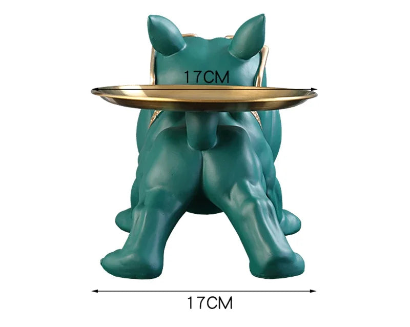 Home Bulldog Statue Keys Storage